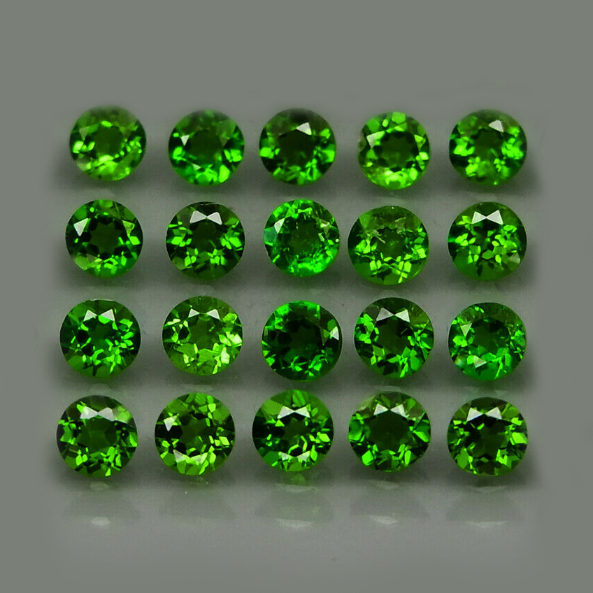 Хромдиопсиды 2.41ct 3 мм 20 шт
